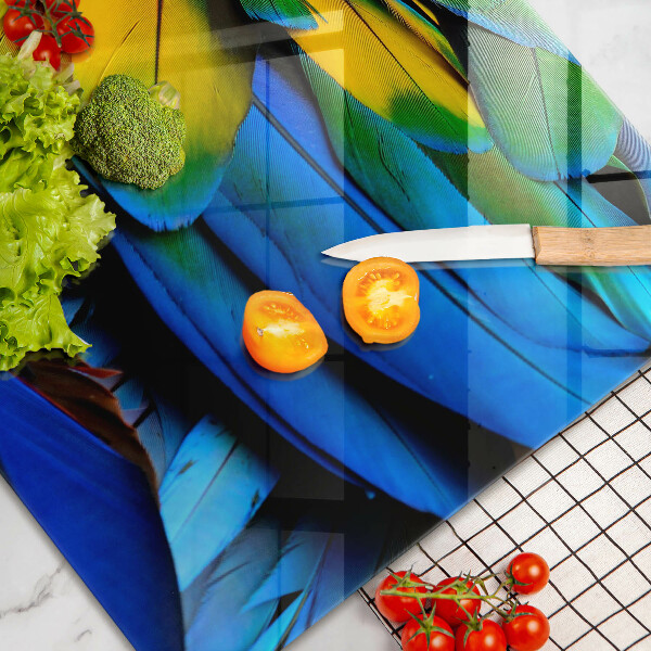 Protetor para fogão de vidro Penas coloridas de papagaio