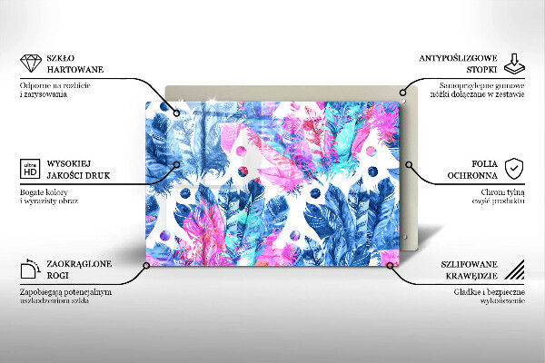 Protetor em vidro para fogão Ilustração de pena boho