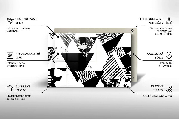 Protetor em vidro para fogão Triângulos geométricos
