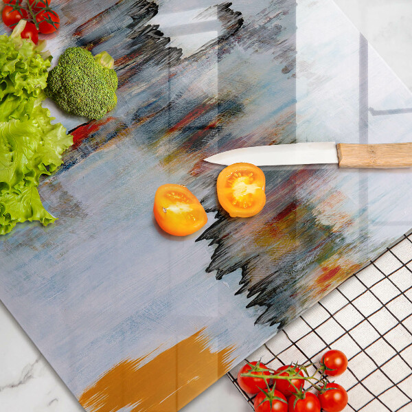 Protetor de fogão de vidro Tintas abstratas