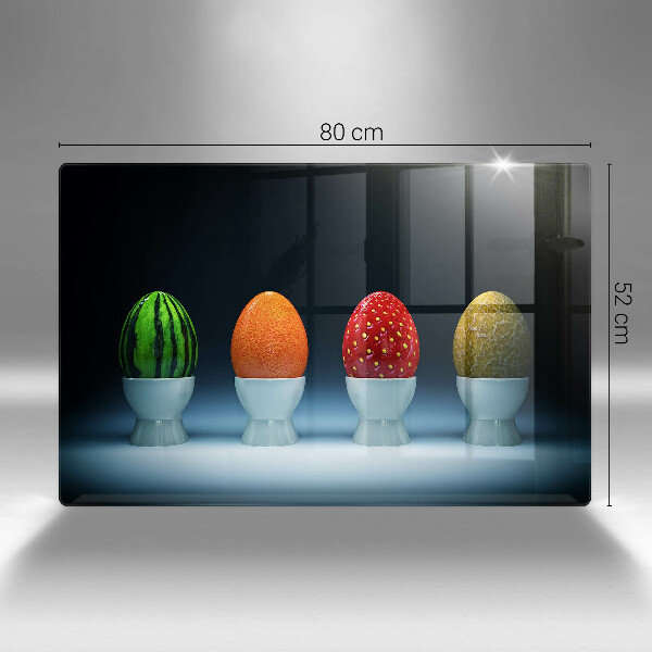 Protetor em vidro para fogão Ovos de frutas abstratas