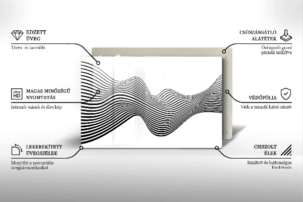 Protetor de fogão de vidro Abstração linear