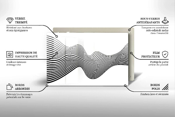 Protetor de fogão de vidro Abstração linear