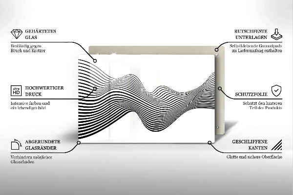 Protetor de fogão de vidro Abstração linear