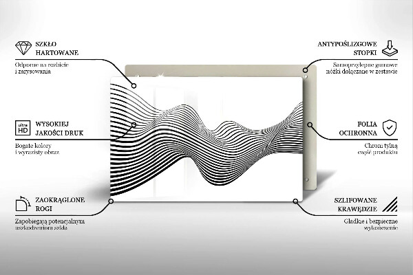 Protetor de fogão de vidro Abstração linear