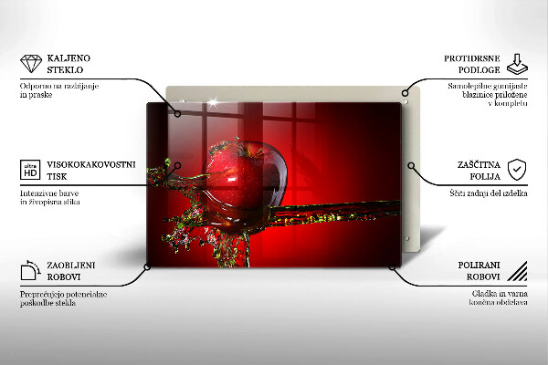 Protetor de fogão de vidro Maçã na água