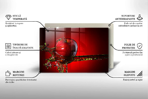 Protetor de fogão de vidro Maçã na água