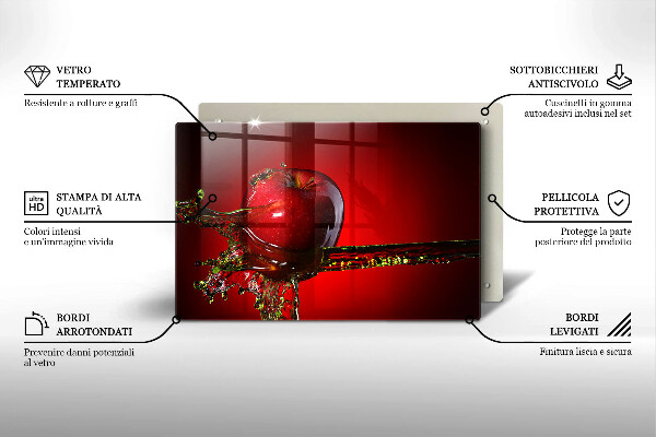 Protetor de fogão de vidro Maçã na água