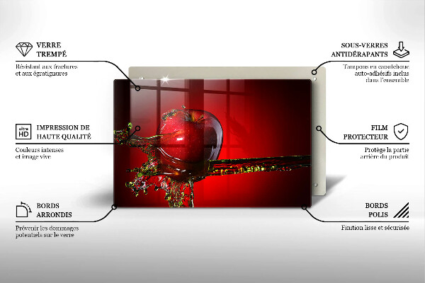 Protetor de fogão de vidro Maçã na água