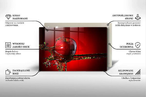 Protetor de fogão de vidro Maçã na água