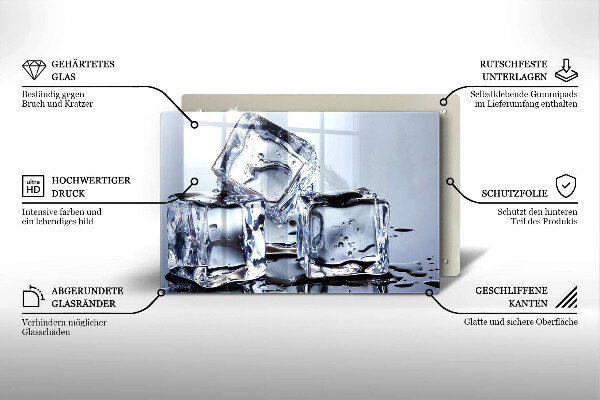 Protetor para fogão de vidro Cubos de gelo