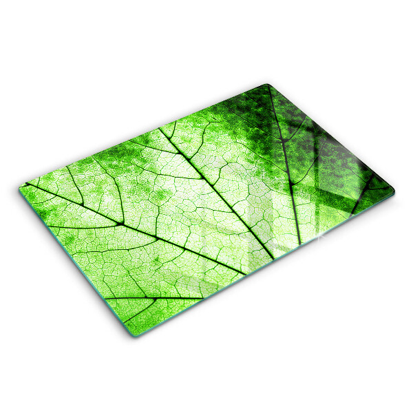 Protetor de fogão de vidro Nervuras decorativas das folhas