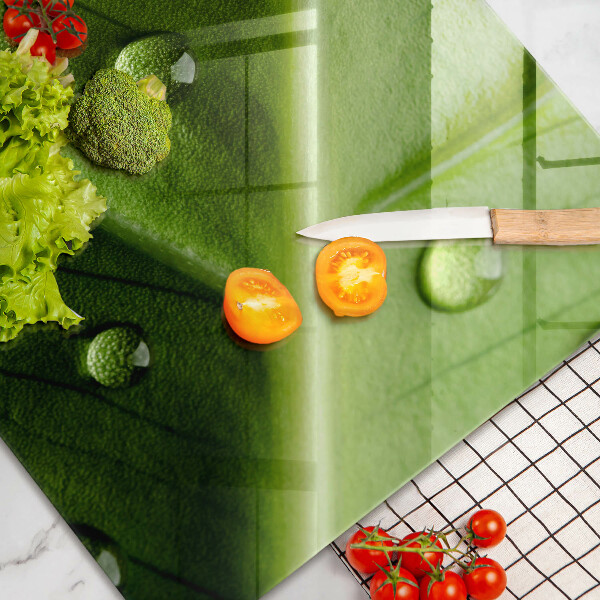 Protetor de fogão de vidro Orvalho e folha da natureza