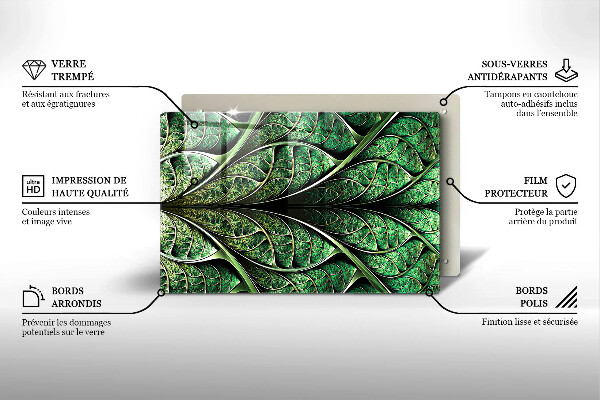 Protetor para fogão de vidro Estrutura das nervuras das folhas