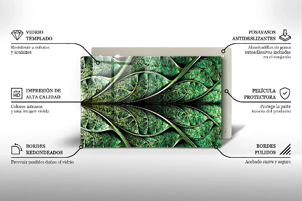 Protetor para fogão de vidro Estrutura das nervuras das folhas
