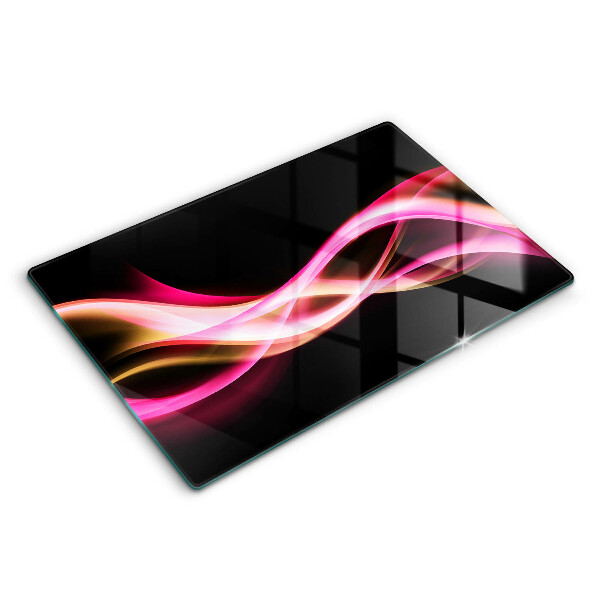 Protetor de fogão de vidro Fumaça neon abstrata
