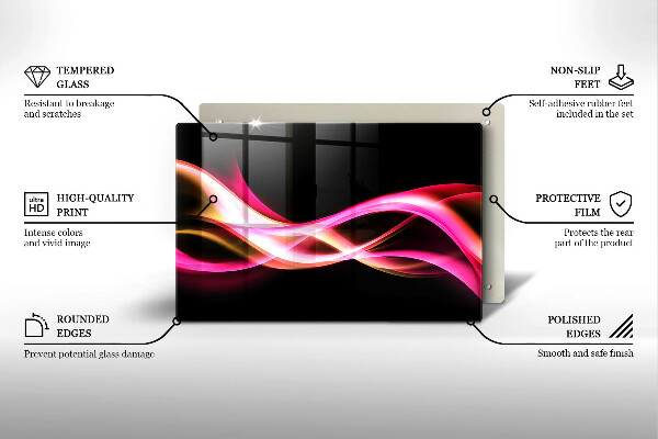 Protetor de fogão de vidro Fumaça neon abstrata