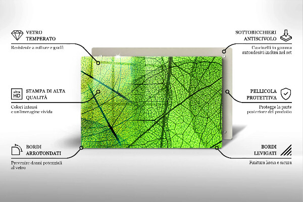Protetor de fogão de vidro Natureza das nervuras das folhas