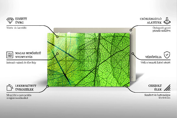 Protetor de fogão de vidro Natureza das nervuras das folhas