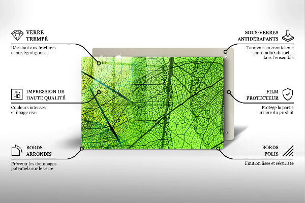Protetor de fogão de vidro Natureza das nervuras das folhas