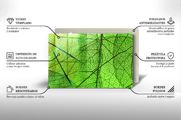 Protetor de fogão de vidro Natureza das nervuras das folhas