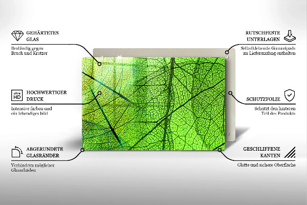 Protetor de fogão de vidro Natureza das nervuras das folhas