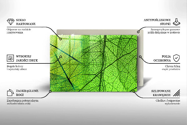 Protetor de fogão de vidro Natureza das nervuras das folhas