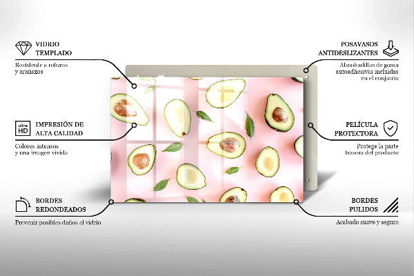 Protetor de fogão de vidro Padrão de abacate