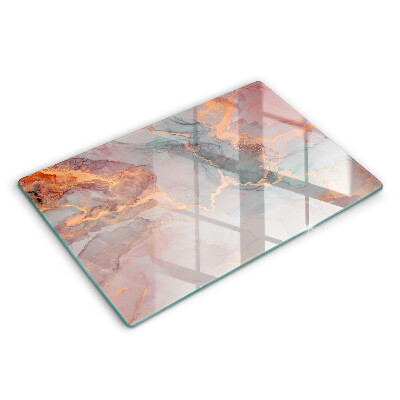 Protetor em vidro para fogão Mármore com ouro