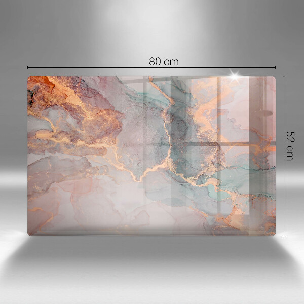 Protetor em vidro para fogão Mármore com ouro