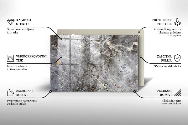 Protetor em vidro para fogão Textura de pedra