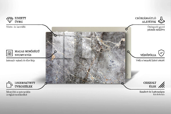 Protetor em vidro para fogão Textura de pedra