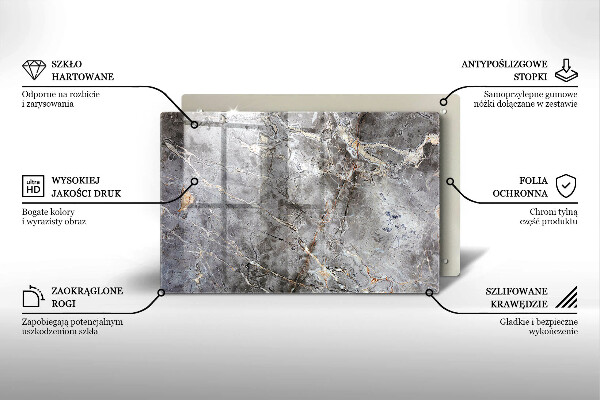 Protetor em vidro para fogão Textura de pedra