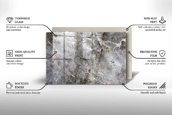 Protetor em vidro para fogão Textura de pedra