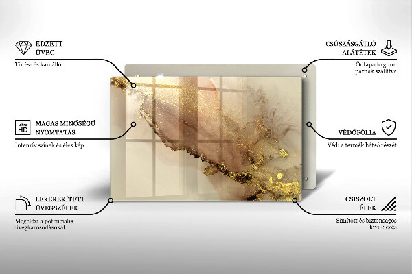 Protetor para fogão de vidro Ouro abstrato