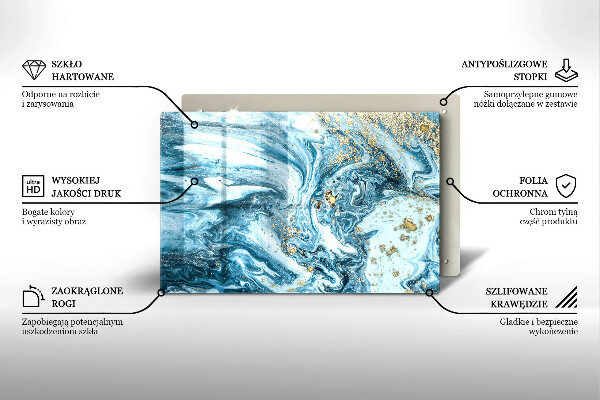 Protetor de fogão de vidro Estrutura com ouro