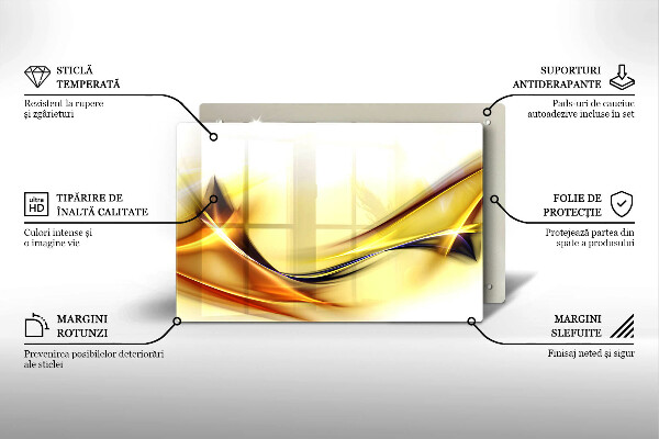 Protetor de fogão de vidro Linhas abstratas de luz