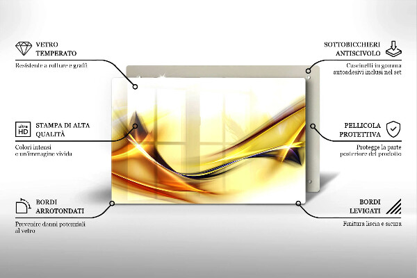 Protetor de fogão de vidro Linhas abstratas de luz