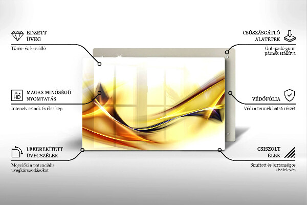 Protetor de fogão de vidro Linhas abstratas de luz