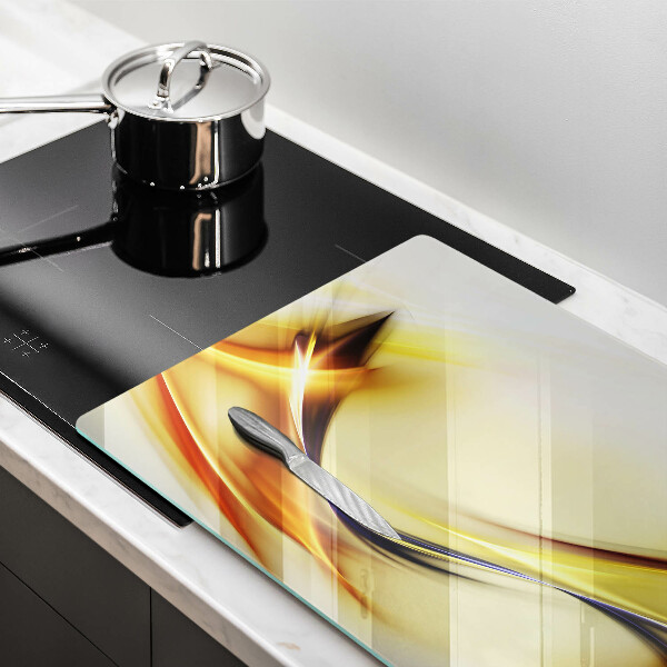 Protetor de fogão de vidro Linhas abstratas de luz