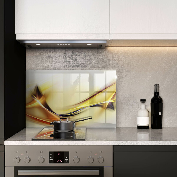 Protetor de fogão de vidro Linhas abstratas de luz