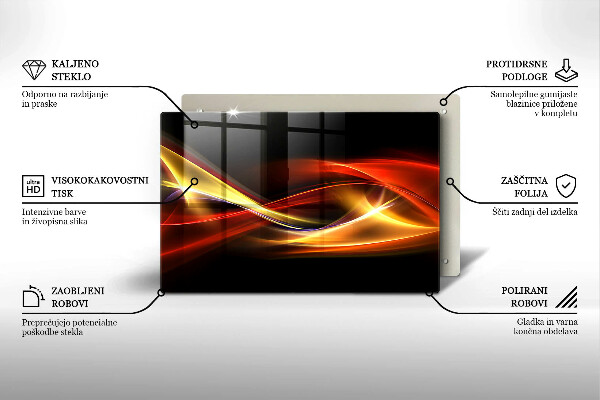 Protetor para fogão de vidro Fumaça e luz abstratas