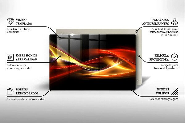 Protetor para fogão de vidro Fumaça e luz abstratas