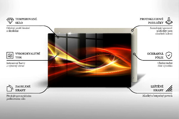 Protetor para fogão de vidro Fumaça e luz abstratas