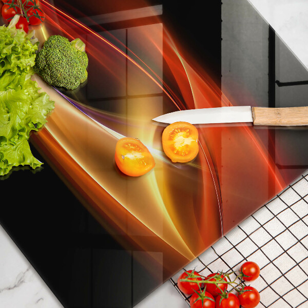 Protetor para fogão de vidro Fumaça e luz abstratas