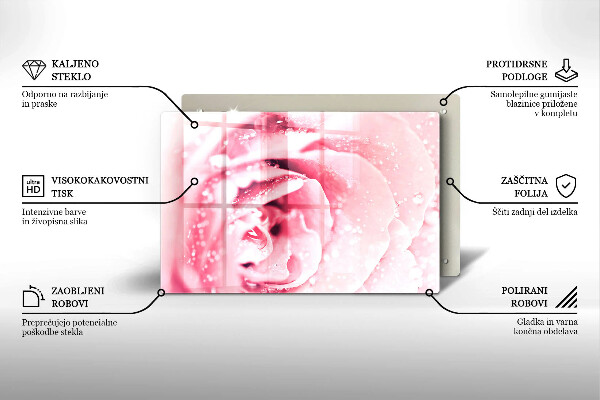 Cobertura placa vitrocerámica Gotas de orvalho e flor de rosa