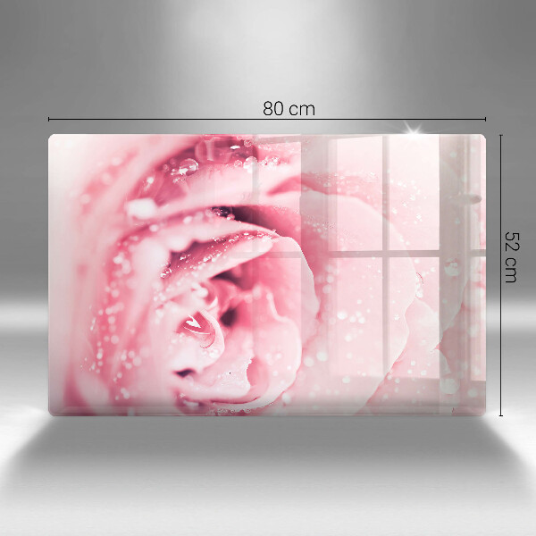 Cobertura placa vitrocerámica Gotas de orvalho e flor de rosa