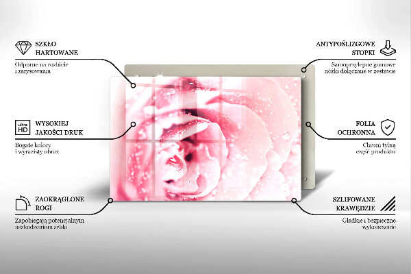 Cobertura placa vitrocerámica Gotas de orvalho e flor de rosa