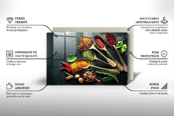 Protetor para fogão de vidro Colheres de tempero de cozinha