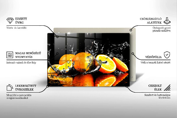 Cobertura placa vitrocerámica Fruta laranja suculenta